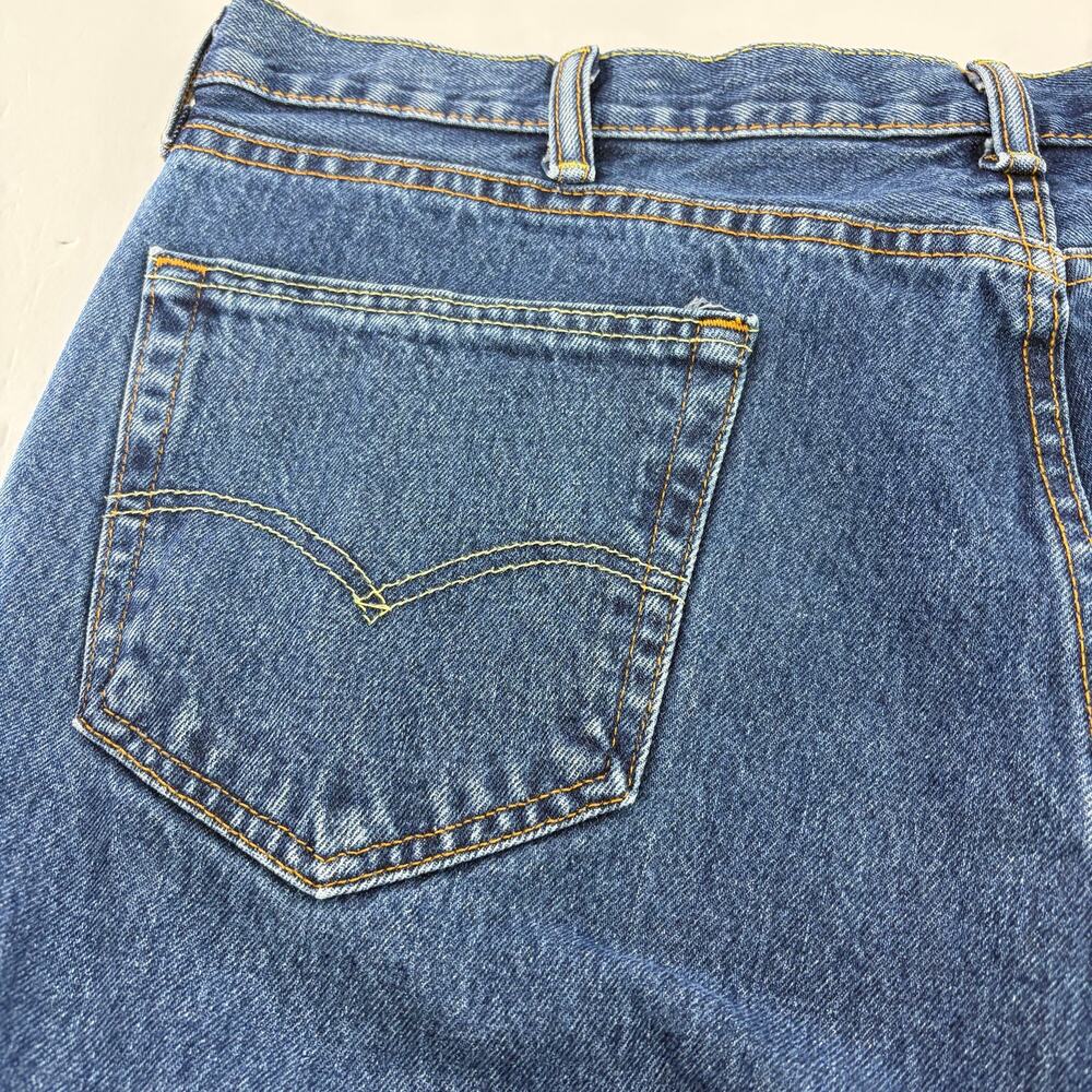 Levi's 505 Regular Fit Jeans Dark Wash W42 L30 - Picture 11 of 12